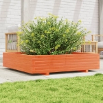 Fioriera Giardino Marrone Cera 110x110x26,5 cm in Legno di Pino