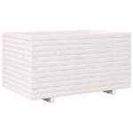 Fioriera da Giardino Bianca 90x60x49,5cm Legno Massello di Pino