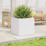 Fioriera da Giardino Bianca 50x50x46 cm Legno Massello di Pino