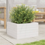 Fioriera da Giardino Bianca 40x40x23 cm Legno Massello di Pino