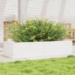 Fioriera da Giardino Bianca 110x40x23 cm Legno Massello di Pino