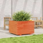 Fioriera Giardino Marrone Cera 70x70x49,5cm Legno Massello Pino