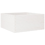 Fioriera da Giardino Bianca 100x100x46cm Legno Massello di Pino