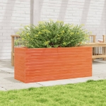 Fioriera Giardino Marrone Cera 110x40x46 cm Legno Massello Pino