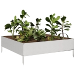 Fioriera Rialzata da Giardino 100x100x33,5 cm in Acciaio Inox