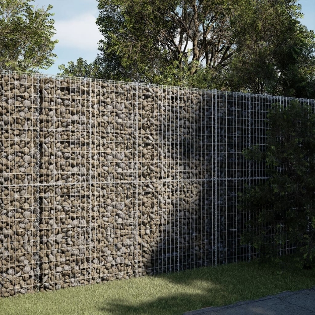 Cesto Gabbione con Copertura 200x50x200 cm in Ferro Zincato
