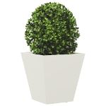 Fioriera da Giardino Bianca 30x30x30 cm in Acciaio