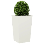 Fioriera da Giardino Bianca 45x45x75 cm in Acciaio