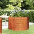 Letto Rialzato da Giardino Ruggine 129x129x77 cm Acciaio Corten