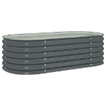 Letto Rialzato Giardino 160x80x44 cm in Acciaio Zincato Grigio