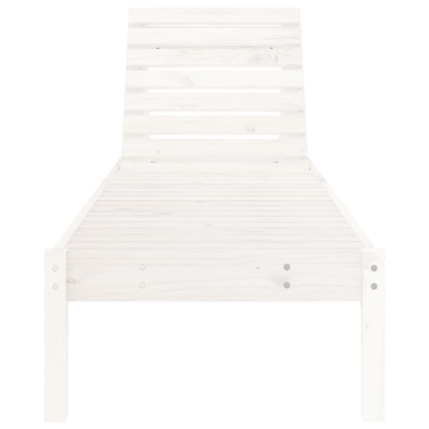 Lettino Prendisole Bianco 199,5x60x74 cm Legno Massello di Pino