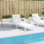 Lettino Prendisole Bianco 199,5x62x55 cm Legno Massello di Pino