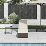 Lettino Prendisole con Cuscini Marrone 55x200x25,5cm Polyrattan