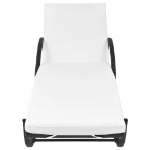 Lettino Prendisole con Cuscino in Polyrattan Nero