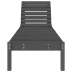 Lettino Prendisole Grigio 199,5x60x74 cm Legno Massello di Pino