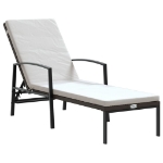 Lettini Prendisole 2 pz con Tavolo in Polyrattan Marrone