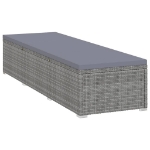 Lettino Prendisole con Cuscino Grigio Scuro Polyrattan Grigio