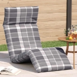 Lettino Pieghevole Quadri Grigi 175x54x8,5 cm in Tessuto Oxford