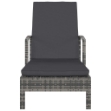 Lettino Prendisole con Braccioli in Polyrattan Grigio