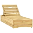 Lettino da Giardino con Cuscino Crema Legno Pino Impregnato