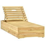 Lettino da Giardino con Cuscino Crema Legno Pino Impregnato