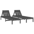 Lettini Prendisole 2pz Grigi 199,5x60x74 cm Legno Massello Pino
