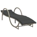 Lettini Prendisole 2 pz con Cuscini Grigio Chiaro in Polyrattan
