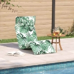 Lettino Pieghevole Motivo a Foglie 175x54x8,5 cm Tessuto Oxford