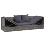 Lettino da Giardino Grigio 200x60 cm in Polyrattan