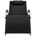 Lettini Prendisole in Textilene 2 pz Nero e Grigio