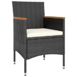 Set Pranzo da Giardino 5 pz  Polyrattan e Vetro Temperato Nero