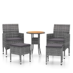Set Divani da Giardino 5 pz in Polyrattan Grigio