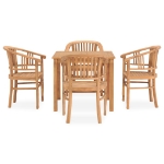 Set da Pranzo da Giardino 5 pz in Legno Massello di Teak