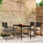 Set Mobili da Pranzo da Giardino 5 pz Grigio