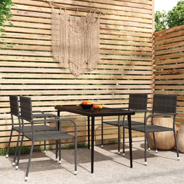 Set Mobili da Pranzo da Giardino 5 pz Grigio