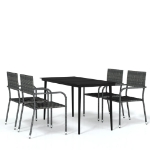 Set Mobili da Pranzo da Giardino 5 pz Grigio