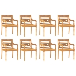 Set da Pranzo per Giardino 9 pz in Legno Massello di Teak