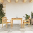 Set da Pranzo per Giardino 3 pz in Legno Massello di Teak