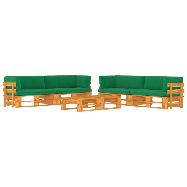 Set Salotto Pallet 6 pz Marrone Ambra Legno di Pino Impregnato