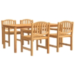 Set da Pranzo per Giardino 5 pz in Legno Massello di Teak