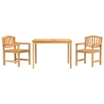 Set da Pranzo per Giardino 3 pz in Legno Massello di Teak