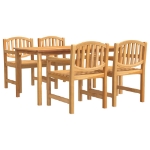 Set da Pranzo per Giardino 5 pz in Legno Massello di Teak