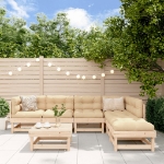 Set Salotto da Giardino 7 pz in Legno Massello di Pino