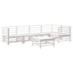 Set Salotto da Giardino 6 pz Bianco in Legno Massello di Pino