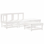 Set Salotto da Giardino 4 pz Bianco in Legno Massello di Pino