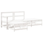 Set Salotto da Giardino 4 pz Bianco in Legno Massello di Pino