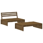 Set Salotto da Giardino 2 pz ambra in Legno Massello di Pino