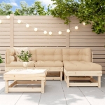 Set Salotto da Giardino 5 pz in Legno Massello di Pino