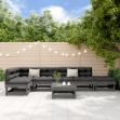 Set Salotto da Giardino 7 pz Grigio in Legno Massello di Pino