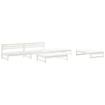 Set Salotto da Giardino 5 pz Bianco in Legno Massello di Pino